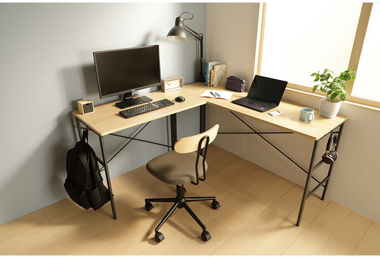 デスク 勉強机 幅90 奥行50 高さ72cm 木目調 アジャスター付き サイドフック付き コード穴 パソコンデスク 作業机 リモートワーク モダン おしゃれ 新生活 リビング オフィス ヴァンナ VAN-D90(NA)(代引不可)