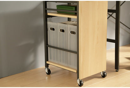 デスクワゴン A4サイズ可 幅27 奥行40.5 高さ61.5cm キャスター付き 高さ調節可能 可動棚 モダン おしゃれ リビング リモートワーク オフィス デスク ワゴン ヴァンナ VAN-W27(NA)(代引不可)