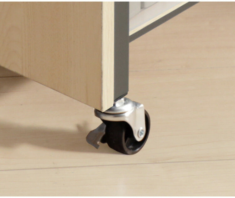 デスクワゴン A4サイズ可 幅27 奥行40.5 高さ61.5cm キャスター付き 高さ調節可能 可動棚 モダン おしゃれ リビング リモートワーク オフィス デスク ワゴン ヴァンナ VAN-W27(NA)(代引不可)