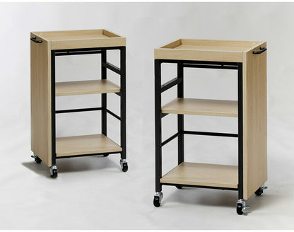 デスクワゴン A4サイズ可 幅27 奥行40.5 高さ61.5cm キャスター付き 高さ調節可能 可動棚 モダン おしゃれ リビング リモートワーク オフィス デスク ワゴン ヴァンナ VAN-W27(NA)(代引不可)