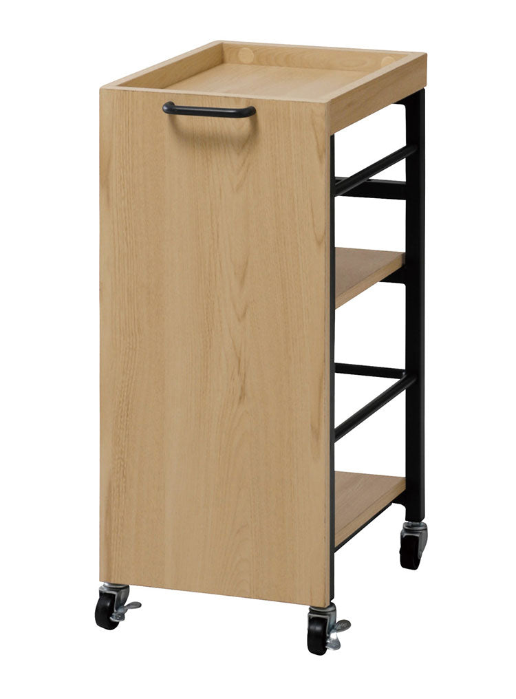 デスクワゴン A4サイズ可 幅27 奥行40.5 高さ61.5cm キャスター付き 高さ調節可能 可動棚 モダン おしゃれ リビング リモートワーク オフィス デスク ワゴン ヴァンナ VAN-W27(NA)(代引不可)