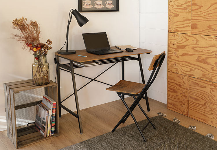 配線穴付き デスク パソコンデスク ワイド 幅90 収納 奥行き50 PCデスク テレワーク 在宅勤務 おしゃれ 北欧 ヴィンテージ 西海岸(代引不可)