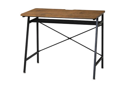 配線穴付き デスク パソコンデスク ワイド 幅90 収納 奥行き50 PCデスク テレワーク 在宅勤務 おしゃれ 北欧 ヴィンテージ 西海岸(代引不可)