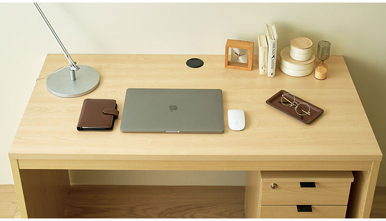 ワークデスク 幅120cm パソコンデスク コード穴付き ナチュラル 木目調 デスク 机 勉強机 リモートワーク 在宅 巾木避け 壁寄せ シンプル PCデスク 学習机 テレワーク 在宅勤務 学習デスク 巾木よけ(代引不可)