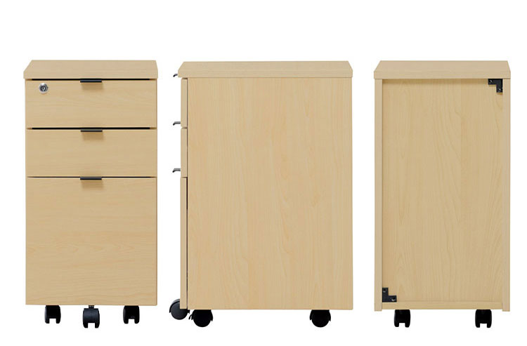 デスクワゴン 引き出し キャスター付き 鍵付き 木目調 ファイル収納 A4サイズ 収納ワゴン 省スペース コンパクト インワゴン リモートワーク 在宅 収納家具 3段 テレワーク 会社 オフィス 幅31cm(代引不可)