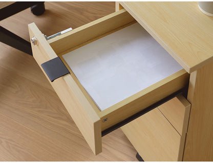 デスクワゴン 引き出し キャスター付き 鍵付き 木目調 ファイル収納 A4サイズ 収納ワゴン 省スペース コンパクト インワゴン リモートワーク 在宅 収納家具 3段 テレワーク 会社 オフィス 幅31cm(代引不可)