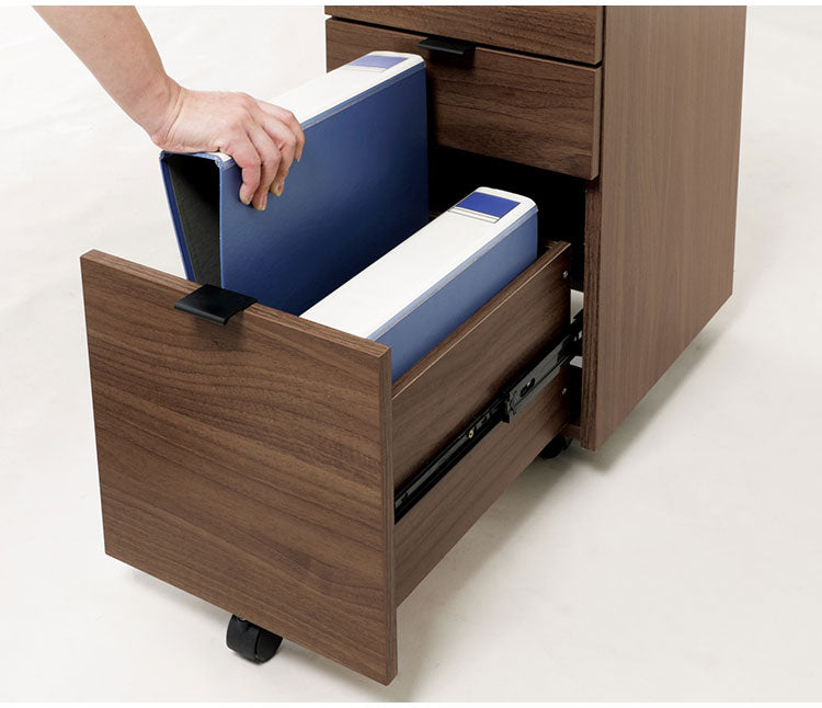 デスクワゴン 引き出し キャスター付き 鍵付き 木目調 ファイル収納 A4サイズ 収納ワゴン 省スペース コンパクト インワゴン リモートワーク 在宅 収納家具 3段 テレワーク 会社 オフィス 幅31cm(代引不可)