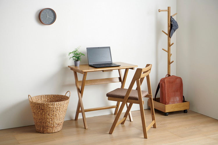 フォールディングテーブル ブラウン ナチュラル 天然木テーブル 木製テーブル デスク シンプル 作業台 折り畳み おりたたみ 北欧 おしゃれ パソコン 自宅勤務 在宅勤務(代引不可)