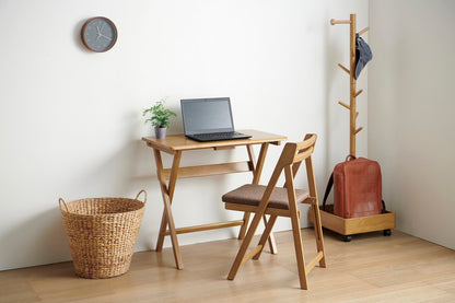 フォールディングテーブル ブラウン ナチュラル 天然木テーブル 木製テーブル デスク シンプル 作業台 折り畳み おりたたみ 北欧 おしゃれ パソコン 自宅勤務 在宅勤務(代引不可)