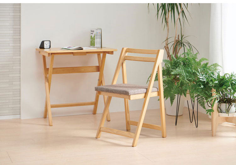 フォールディングテーブル ブラウン ナチュラル 天然木テーブル 木製テーブル デスク シンプル 作業台 折り畳み おりたたみ 北欧 おしゃれ パソコン 自宅勤務 在宅勤務(代引不可)