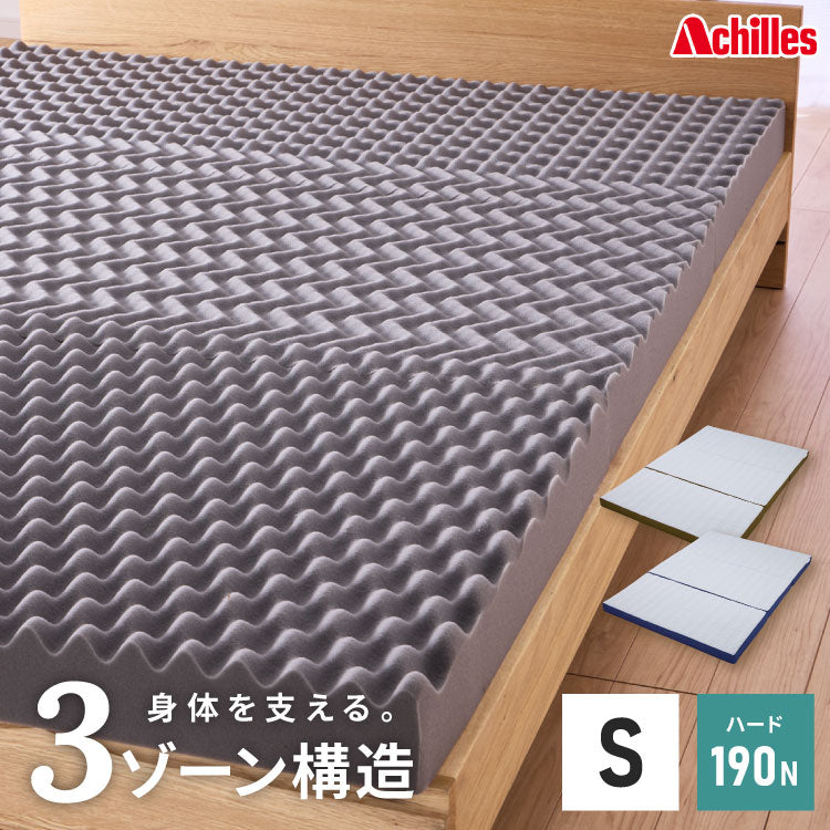 アキレス Achilles マットレス Float Wave フロートウェーブ ハード シングル 日本製 高反発 3つ折り 厚さ10cm 体圧分散 通気 三つ折り ごろ寝 敷布団 折り畳み 高反発マットレス ベッドマットレス(代引不可)