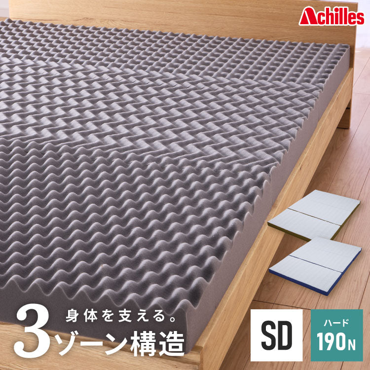 アキレス Achilles マットレス Float Wave フロートウェーブ ハード セミダブル 日本製 高反発 3つ折り 厚さ10cm 体圧分散 通気 三つ折り ごろ寝 敷布団 折り畳み 高反発マットレス ベッドマットレス(代引不可)