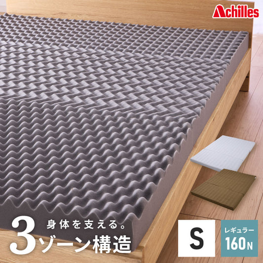 アキレス Achilles マットレス Float Wave フロートウェーブ レギュラー シングル 日本製 高反発 3つ折り 厚さ10cm 体圧分散 通気 三つ折り ごろ寝 敷布団 折り畳み 高反発マットレス ベッド(代引不可)