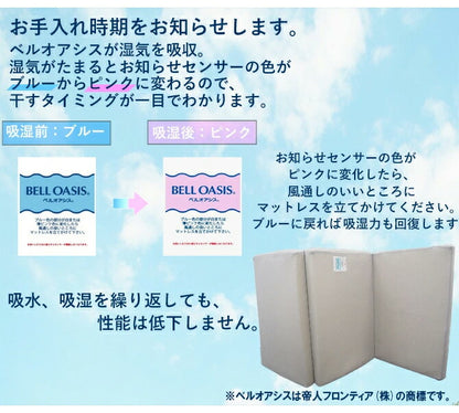 アキレス Achilles マットレス 調湿機能付き高反発三つ折りマットレス 日本製 高反発 3つ折り 厚さ10cm 体圧分散 通気 三つ折り ごろ寝 敷布団 折り畳み 高反発マットレス ベッドマットレス(代引不可)