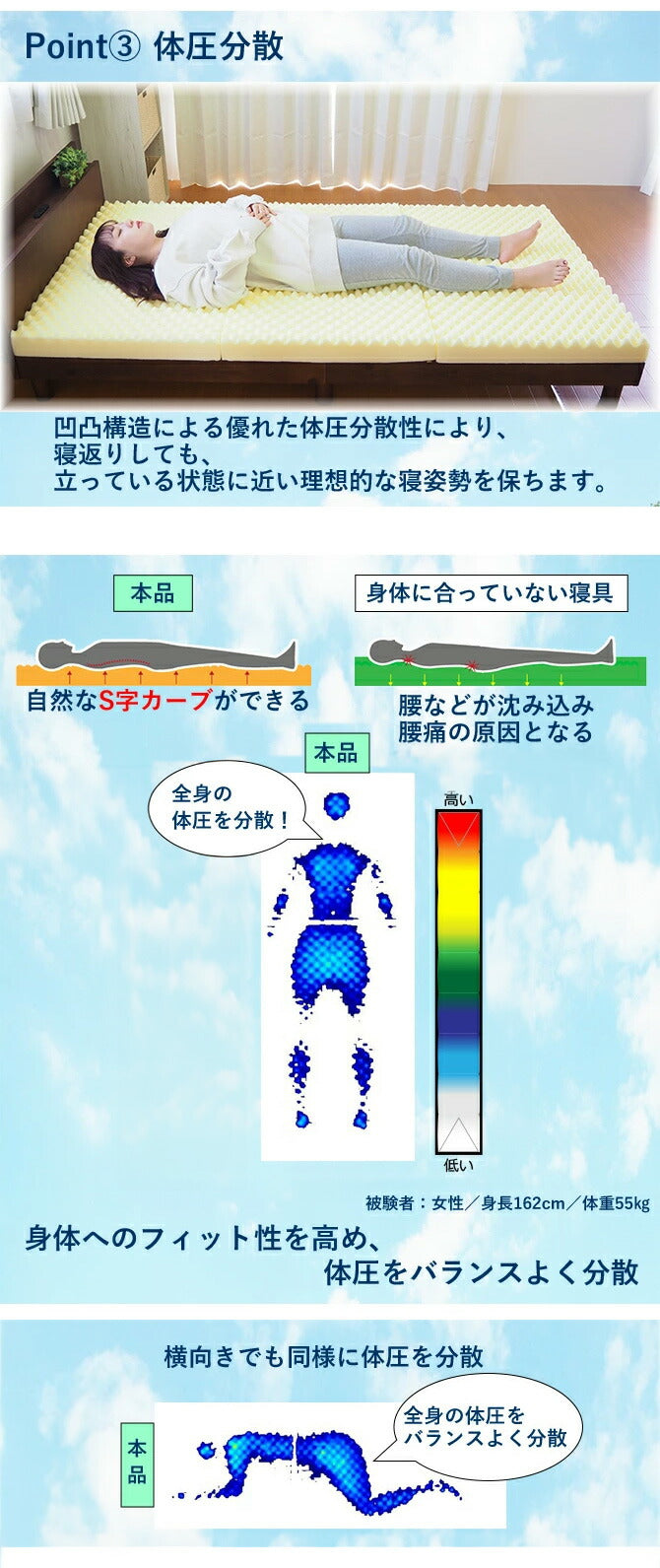 アキレス Achilles マットレス 調湿機能付き高反発三つ折りマットレス 日本製 高反発 3つ折り 厚さ10cm 体圧分散 通気 三つ折り ごろ寝 敷布団 折り畳み 高反発マットレス ベッドマットレス(代引不可)