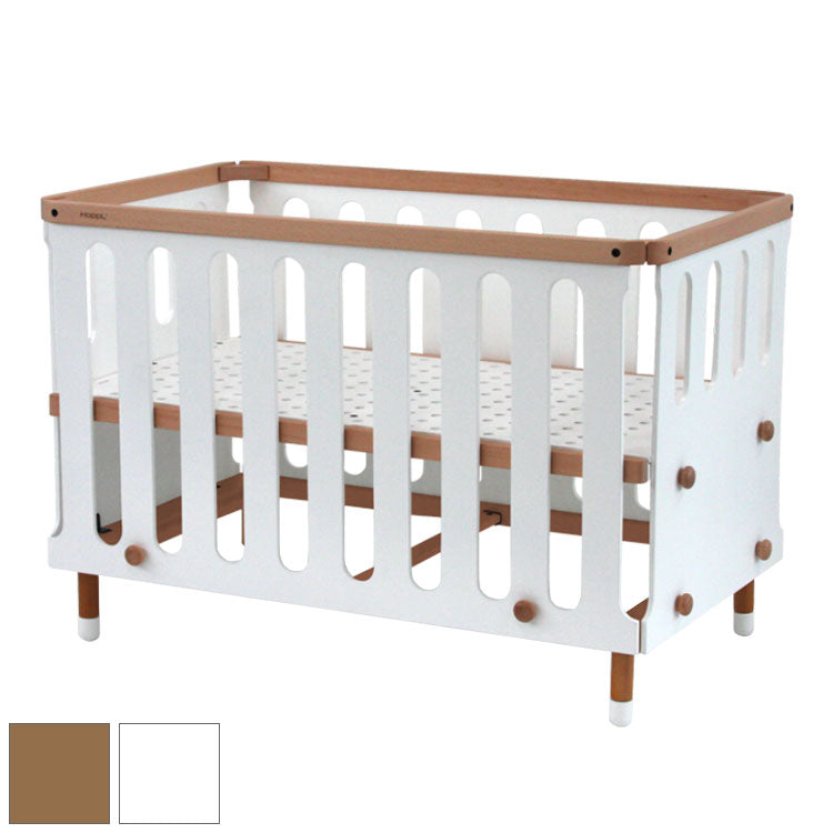 Hoppl bebed baby ホップル べベッド ベビー ベビーベッド 天然木 ミニ 幅124 赤ちゃん ベッド 赤ちゃん用 おしゃれ 北欧 韓国 かわいい ベッドフレーム フレームのみ 白 木製(代引不可)