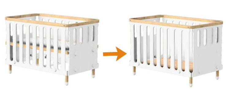 Hoppl bebed baby ホップル べベッド ベビー ベビーベッド 天然木 ミニ 幅124 赤ちゃん ベッド 赤ちゃん用 おしゃれ 北欧 韓国 かわいい ベッドフレーム フレームのみ 白 木製(代引不可)