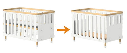 Hoppl bebed baby ホップル べベッド ベビー ベビーベッド 天然木 ミニ 幅124 赤ちゃん ベッド 赤ちゃん用 おしゃれ 北欧 韓国 かわいい ベッドフレーム フレームのみ 白 木製(代引不可)