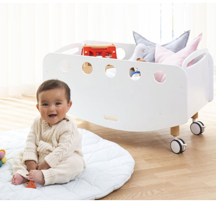 Hoppl bebed newborn べベッド ホップル ベビーベッド ニューボーン キャスター付き おしゃれ 北欧 ベッドフレーム 簡易ベッド おむつ台 韓国 白 天然木 木製(代引不可)
