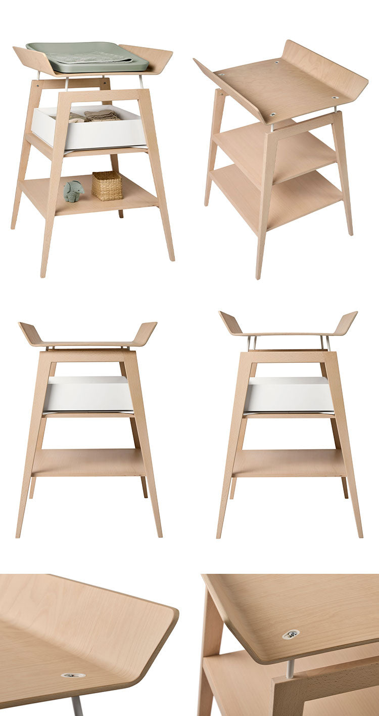 Leander リネア チェンジングテーブル オムツ交換台 おむつ台 おむつ替え台 おむつ交換 ベビー家具 ベビールーム 赤ちゃん 新生児 ブナ材 ルーマニア おしゃれ 幅67cm 奥行73cm 高さ97-102cm(代引不可)