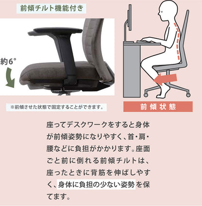 Lotus ロータス デスクチェア 回転アーム 前傾機能 負担軽減 ハイバックチェア ワークチェア オフィスチェア オフィス家具 幅73cm 奥行66.5cm 高さ100-109cm(代引不可)