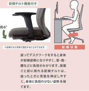 Lotus ロータス デスクチェア 回転アーム 前傾機能 負担軽減 ハイバックチェア ワークチェア オフィスチェア オフィス家具 幅73cm 奥行66.5cm 高さ100-109cm(代引不可)