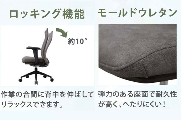 Lotus ロータス デスクチェア 回転アーム 前傾機能 負担軽減 ハイバックチェア ワークチェア オフィスチェア オフィス家具 幅73cm 奥行66.5cm 高さ100-109cm(代引不可)