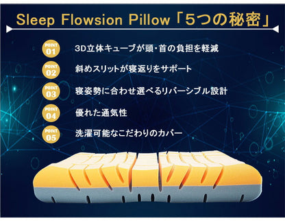 アキレス Achilles スリープ フロージョン ピロー 枕 まくら マクラ 洗える 安眠枕 快眠枕 横向き 寝返り プレゼント 至福の眠りに導くまくら 3D立体キューブ(代引不可)