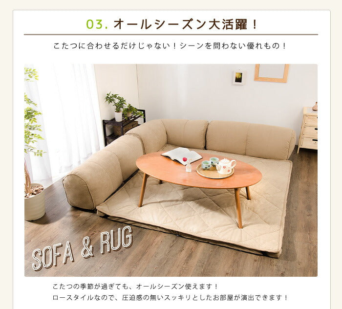 日本製 国産 ソファ ラグソファ ラグ ソファー コーナーソファ ロースタイル フロアソファ ローソファ こたつ L字 こたつに合わせる フロアコーナーソファ L字タイプ 大 厚さ4cm コーナーソファー シンプル L字ソファ ゆったり まったり(代引不可)
