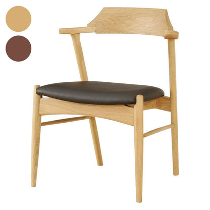 アルボル YUME2 109AT アームチェア ダイニングチェア 椅子 イス いす NA BK ナチュラル ブラウン ブラック オーク材 北欧 幅56cm 奥行53.5cm 高さ73.5cm シンプル 合皮 合成皮革(代引不可)