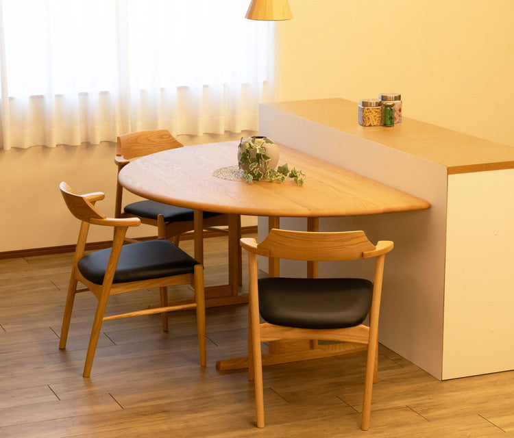 アルボル YUME2 109AT 回転式 アームチェア ダイニングチェア 椅子 イス いす NA BK ナチュラル ブラウン ブラック オーク材 北欧 幅56cm 奥行53.5cm 高さ73.5cm シンプル 合皮 合成皮革(代引不可)