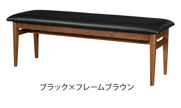 アルボル YUME2 125P ダイニングベンチ KD ダイニングチェア 椅子 イス いす ベンチ NA BK ナチュラル ブラウン ブラック オーク材 北欧 幅125cm 奥行40cm 高さ43cm シンプル 合皮 合成皮革(代引不可)