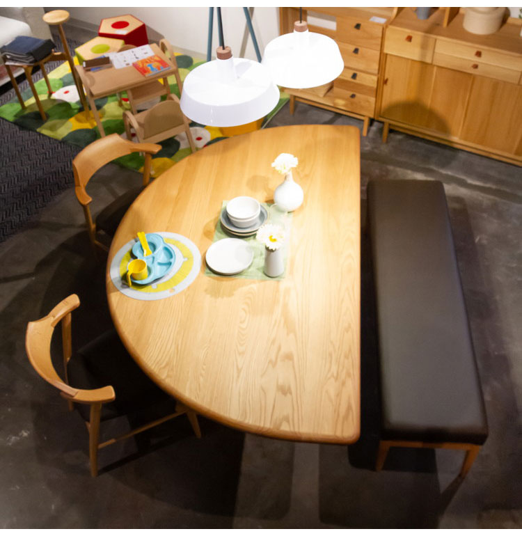 アルボル YUME2 ダイニングテーブル T テーブル 机 丸テーブル 丸型 ナチュラル ブラウン オーク材 北欧 幅180cm 奥行110cm 高さ71cm おしゃれ あたたかみ シンプル(代引不可)