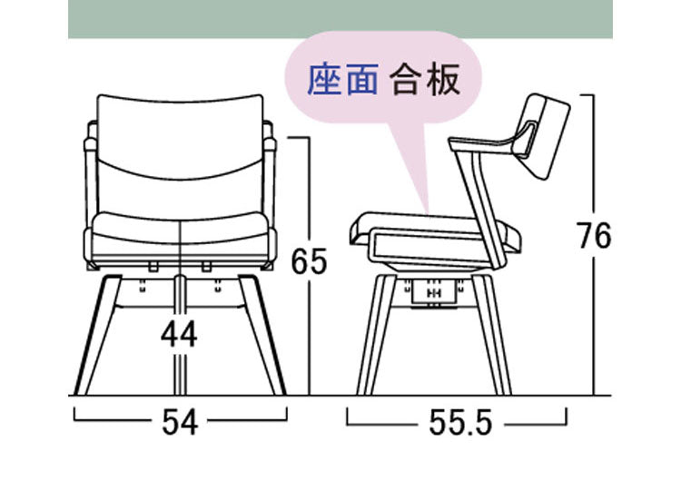 アルボル YUME2 205 回転式 セミアームチェア ダイニングチェア 椅子 イス いす NA BK ナチュラル ブラウン ブラック オーク材 北欧 幅54cm 奥行55.5cm 高さ76cm 合皮 合成皮革(代引不可)