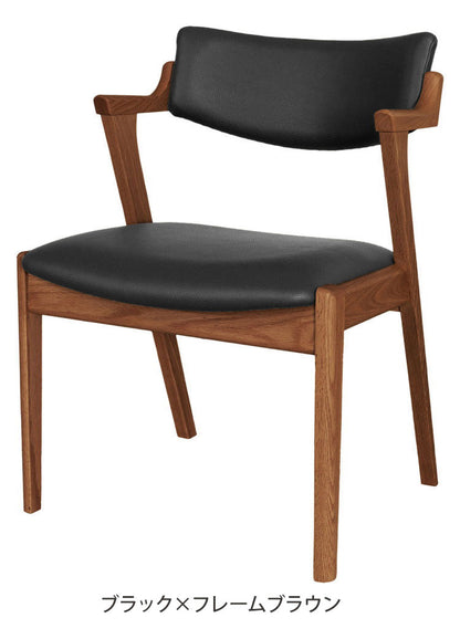 アルボル YUME2 205W ワイドセミアームチェア ダイニングチェア 椅子 イス いす NA BK ナチュラル ブラウン ブラック オーク材 北欧 幅56cm 奥行58cm 高さ76cm 合皮 合成皮革 ローレット加工(代引不可)