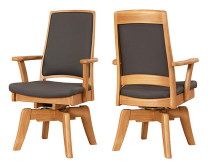 アルボル CCM4 031A 回転式 ダイニングチェア イス 椅子 回転式 オーク材 WH BR NA GY ホワイト ブラウン ナチュラル グレー 木目 お手入れ簡単 幅55cm 奥行57cm 高さ93cm(代引不可)