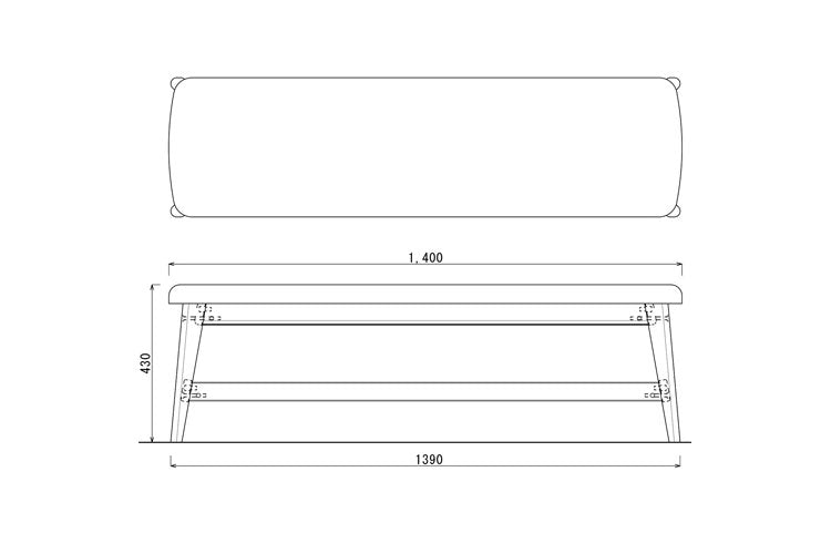 アルボル CCM4 ダイニングベンチ チェア ベンチ イス 椅子 140cm ホワイト ブラウン ナチュラル カバーリング ベージュ オレンジ グリーン ブラウン グレー オーク材 木目 幅140cm 奥行38cm 高さ43cm(代引不可)