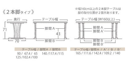 アルボル CCM4 ダイニングテーブル テーブル 机 2本脚 ホワイト オーク材 木目 ラバーウッド材 幅165cm 奥行85cm 高さ71cm 無垢 無垢材 おしゃれ あたたかみ シンプル スタイリッシュ(代引不可)