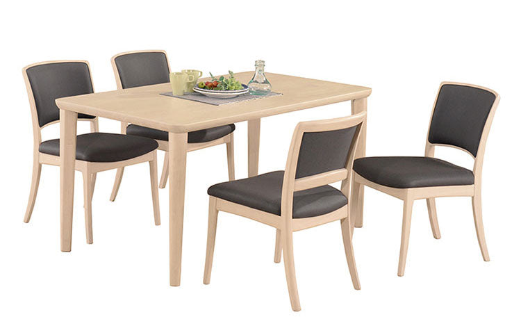 アルボル CCM4 ダイニングテーブル テーブル 机 4本脚 ホワイト オーク材 木目 ラバーウッド材 幅140cm 奥行80cm 高さ71cm 無垢 無垢材 おしゃれ あたたかみ シンプル スタイリッシュ(代引不可)