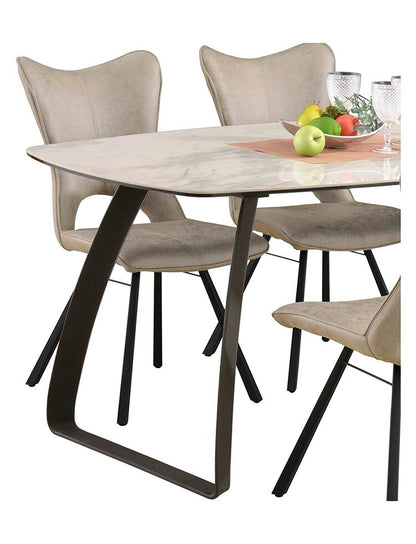 【組立設置無料】【筑波産商 グラナダ ブライツ 160×90 テーブル】 セラミック天板 おしゃれ かっこいい モノトーン ヴィンテージ モダン 楕円形 丸い 机 つくえ 台所 西海岸 丸型(代引不可)