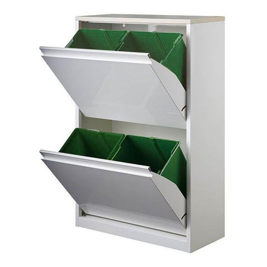 筑波産商 YY2-WSB-60 ダストボックス WH/BN 収納 ごみ入れ くず入れ ボックス 箱付き 片付け 分別 断捨離 生ごみ 幅60cm 奥行25-48cm 高さ95cm(代引不可)