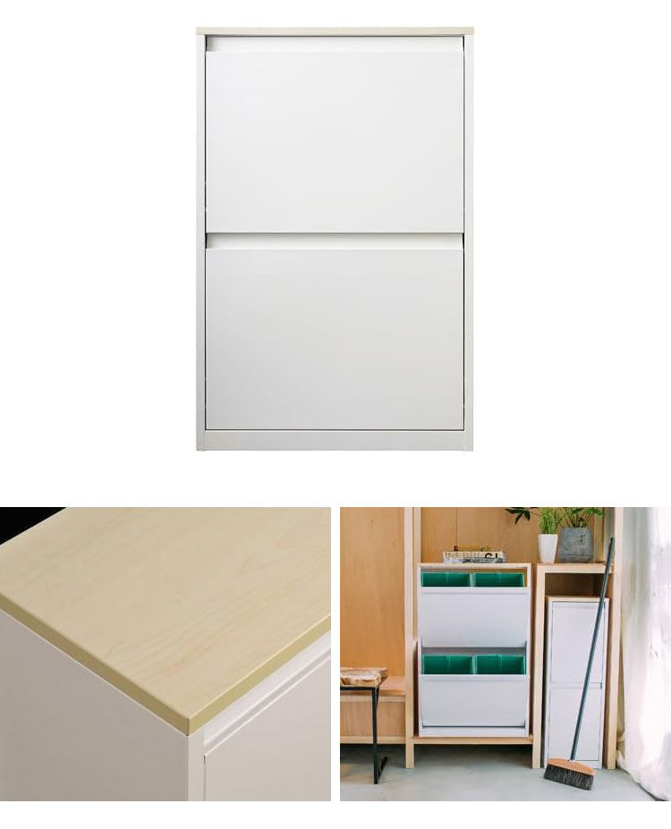 筑波産商 YY2-WSB-60 ダストボックス WH/BN 収納 ごみ入れ くず入れ ボックス 箱付き 片付け 分別 断捨離 生ごみ 幅60cm 奥行25-48cm 高さ95cm(代引不可)