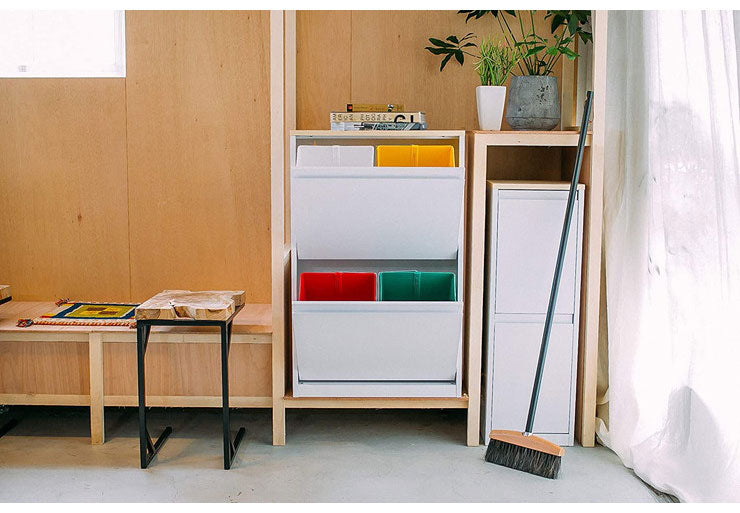 筑波産商 YY-WSB-32 ダストボックス WH/BN 収納 ごみ入れ くず入れ ボックス 箱付き 片付け 分別 断捨離 生ごみ(代引不可)