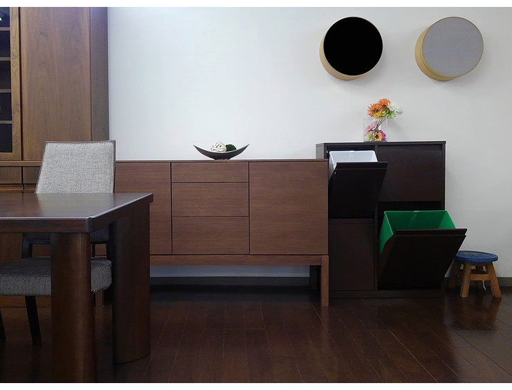 筑波産商 YY-WSB-72 ダストボックス BN/WH 収納 ごみ入れ くず入れ ボックス 箱付き 片付け 分別 断捨離 生ごみ(代引不可)