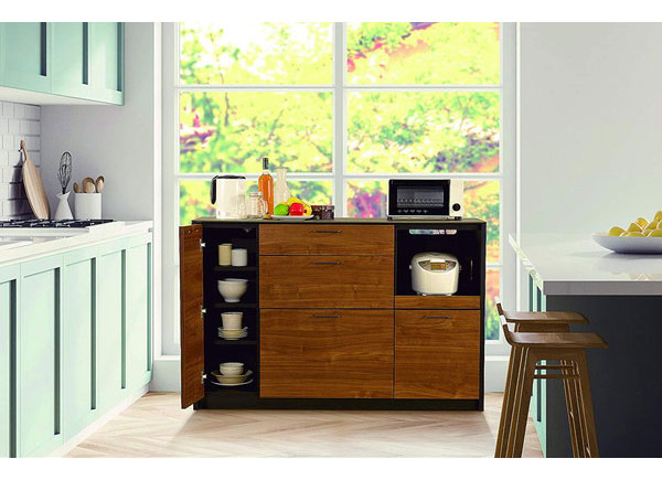 【筑波産商 フェリス キッチンカウンター 幅90cm】 収納 収納家具 キッチン収納 キッチンカウンター カウンターワゴン 食器棚 キッチンボード キャビネット 作業台 カップボード レンジ台(代引不可)