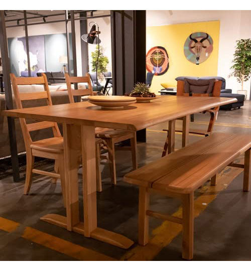 【筑波産商 ロダン ダイニングテーブル 2本脚 幅140cm 】 テーブル デスク 机 リビングテーブル つくえ ダイニングテーブル 天然木 ナチュラル リビング ダイニング パソコンデスク キッチン(代引不可)