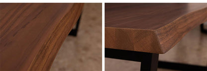 筑波産商 ダイニングテーブル 150×90 一枚板調 ウォールナット突板天板 天厚50mm Moana 幅150cm テーブル デスク 机 リビングテーブル つくえ ダイニングテーブル(代引不可)