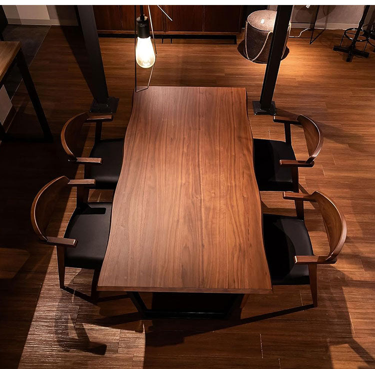 筑波産商 ダイニングテーブル 165×90 一枚板調 ウォールナット突板天板 天厚50mm Moana 幅165cm テーブル デスク 机 リビングテーブル つくえ ダイニングテーブル(代引不可)