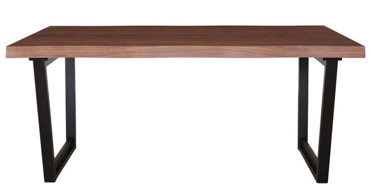 筑波産商 ダイニングテーブル 165×90 一枚板調 ウォールナット突板天板 天厚50mm Moana 幅165cm テーブル デスク 机 リビングテーブル つくえ ダイニングテーブル(代引不可)