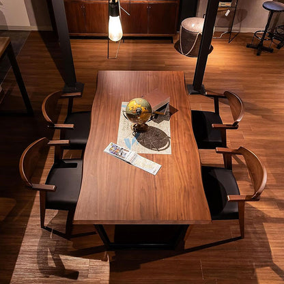 筑波産商 ダイニングテーブル 180×90 一枚板調 ウォールナット突板天板 天厚50mm Moana 幅180cm テーブル デスク 机 リビングテーブル つくえ ダイニングテーブル(代引不可)